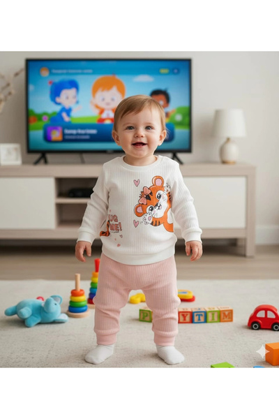 Poppy طقم كاجوال مكون من قطعتين علوي وسفلي للفتيات الصغيرات من عمر 6-18 شهرًا