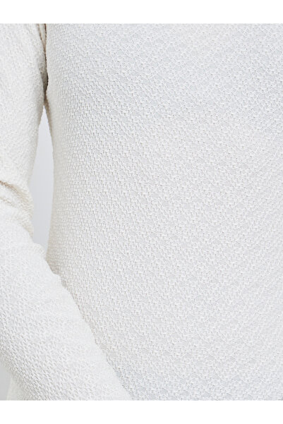 Styli Off White Textured Bodycon Maxi Dress