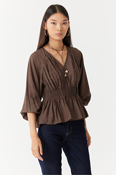 PAULMARK Women's Gather Detailed Blouse