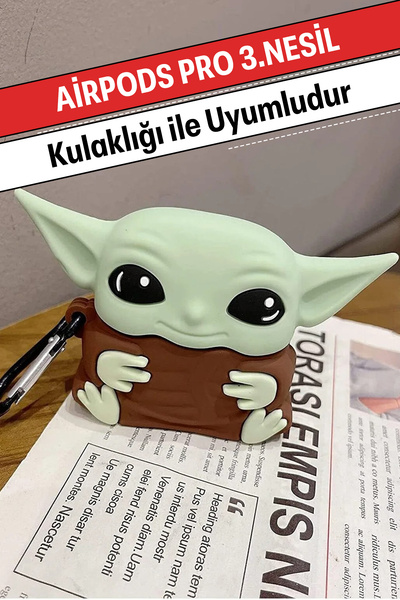 WANNA PROTECT AirPods Pro 3Rd Generation Compatible Shock-Absorbing Hooked Yoda High-Quality Figure Earphone Case