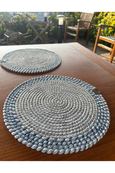 Home Inn Home Textile Handmade Wicker Textured 2-Piece Coasters – Stain-Resistant, for Stylish Tables