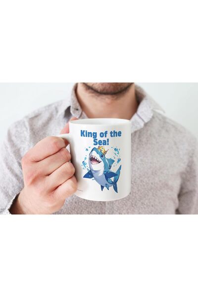 NASAQ Stuff4 Luxury Ceramic Mug "King of the Sea" - Dishwasher & Microwave Safe, 11 oz