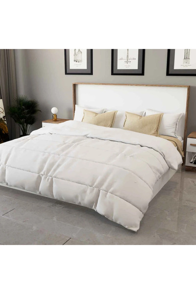 Stylish Home Complete bedroom set with wardrobe in white and brown, 6 pieces - SetBR-03