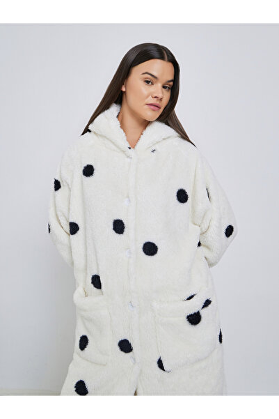 Styli Fleece Spot Ear Hood Pocket Robe and Pyjama Set