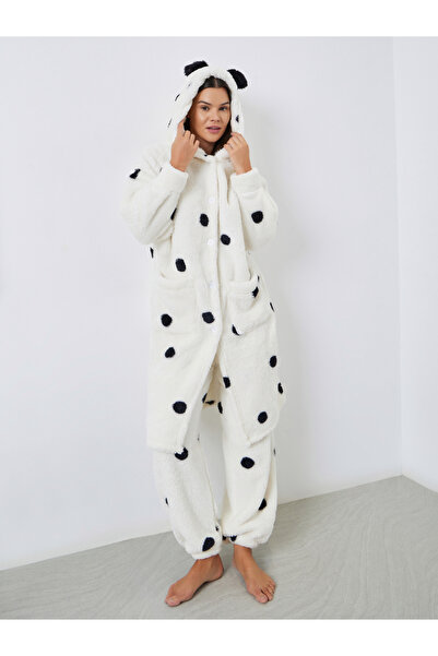 Styli Fleece Spot Ear Hood Pocket Robe and Pyjama Set