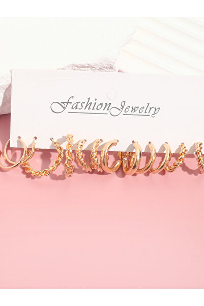 Take Two By Styli Set of 6 - Gold Hoop Earrings Set