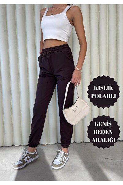 Dona Carmita Kadın Kışlık İçi Polarlı Dalgıç Yüksek Bel Cepli Eşofman Altı