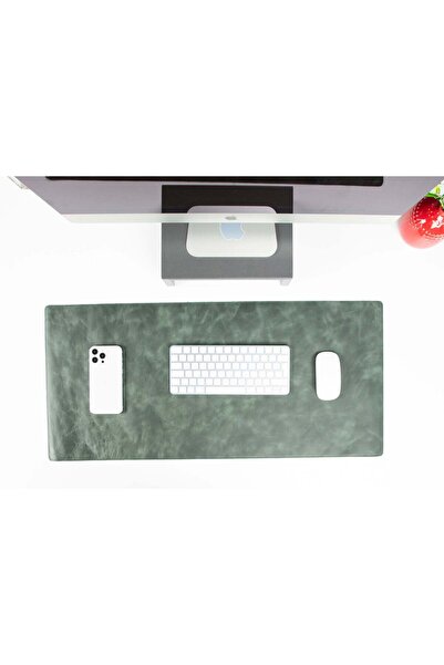 BloominBag Still & Silent – Pickle Real Leather Desk Mat MacBook Pad