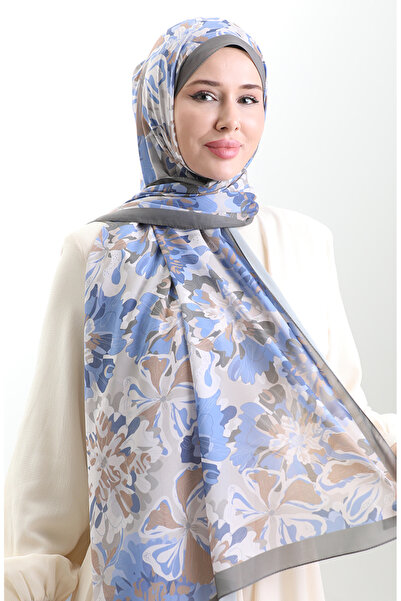 sefamerve Hanzade French Silk Shawl 70329-02 Earth Indigo