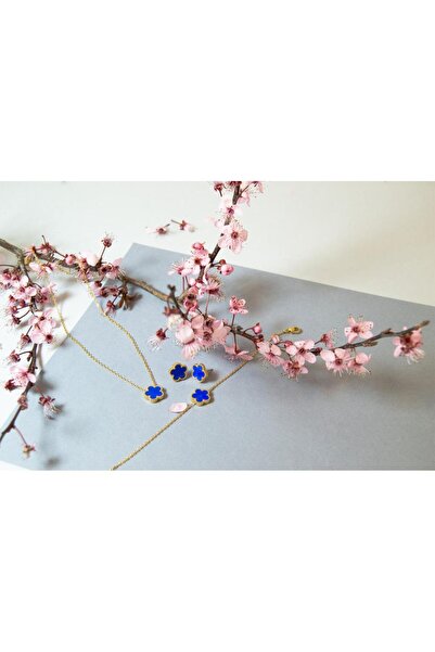 Farma Bijoux Pharma Bijou – Women's Blue Flower Bracelet, 18K Gold Plated, Hypoallergenic, Adjustable