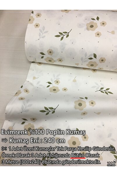 Renk Tekstil Daisy Blossie %100 Pamuk Nevresimlik Metrelik Kumaş - Hobi - Dik...