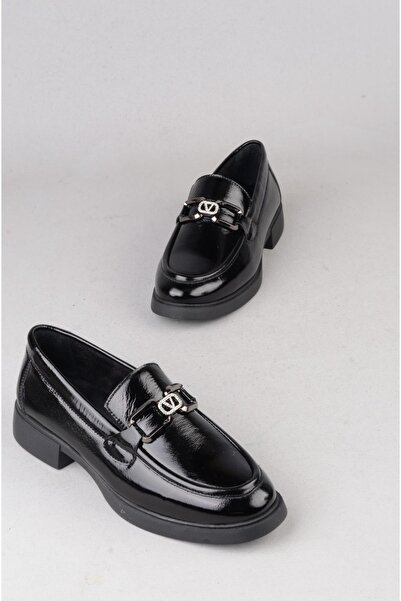 SEÇ KUNDURA Seç 581 Genuine Leather Men's Buckle Shoes Black Patent Leather