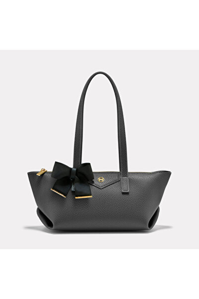 Black Ribbon Women's Gray Shoulder Bag - Lily Tote Bag