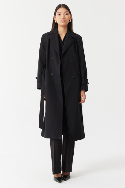 PAULMARK Kadın Kruvaze Trençkot