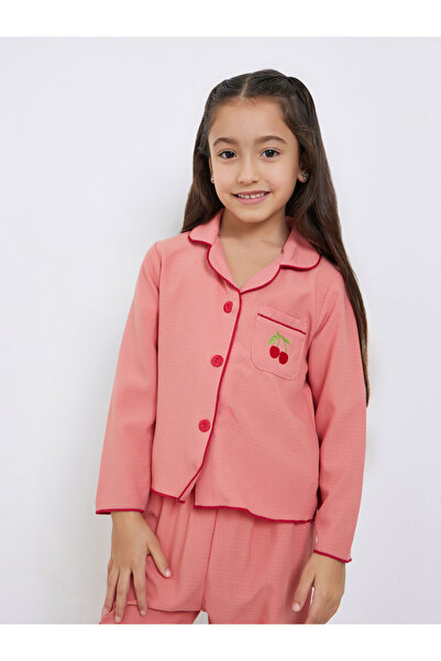 Take Two By Styli Girls Rust Pocket Detail Shirt and Pyjama Set