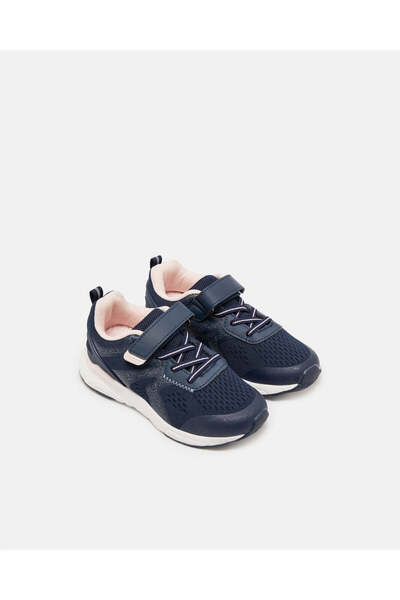 REDTAG Girls Navy Mesh Velcro Trainer