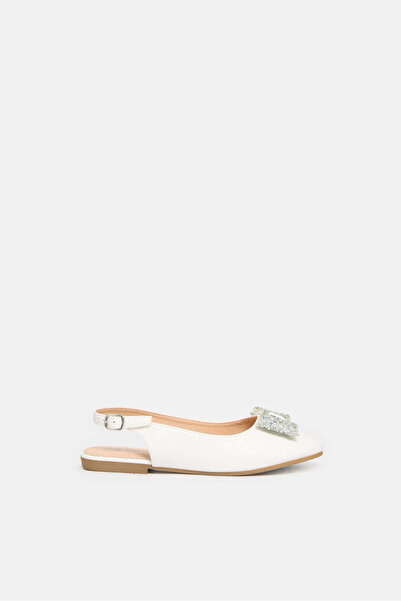 REDTAG Senior Girls White Bow Embellished Mule