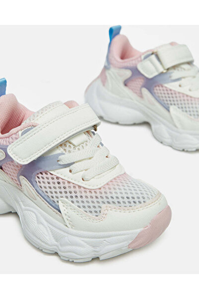 REDTAG Girls White Velcro Mesh Trainer