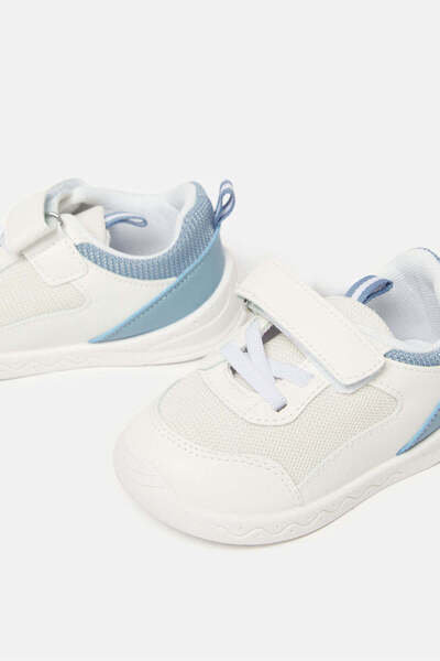REDTAG Infant Boys White Colour Block Sneaker