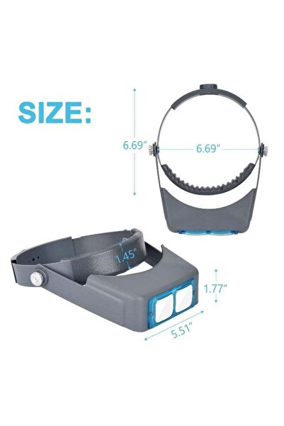 Generic Head Mount Magnifier Double Lens Headband Visor 1.5x-3.5x
