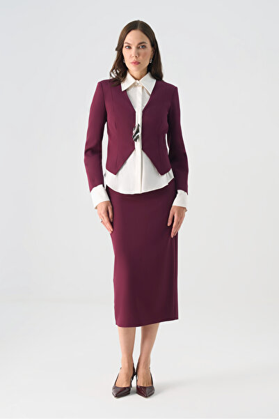 Dizayn Ella Gömlek yakalı ceketli ikili takım EL-2709