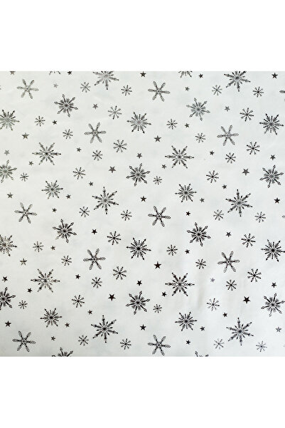 CED AUTO TRADE Decorative tablecloth – 140 x 240 cm – 100% polyester – snowflake pattern, white color