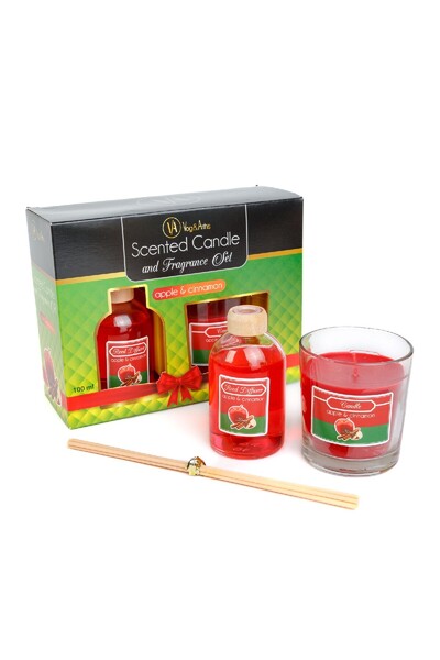 CED AUTO TRADE Set lumanare parfumata si odorizant cu bete - mar & scortisoar...