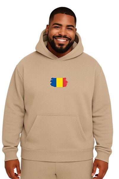 E-ROMA سويت شيرت مطبوع عليه رومانيا مقاس كبير للجنسين