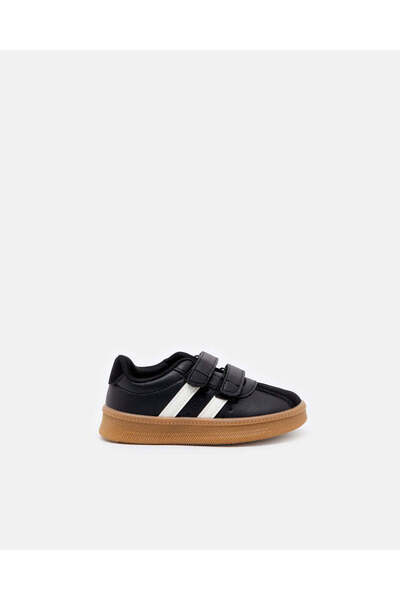 REDTAG Infant Boys Black Striped Sneakers