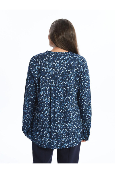 LC Waikiki Γυναικεία μπλούζα LCW Grace με μαύρη στάμπα με λαιμόκοψη