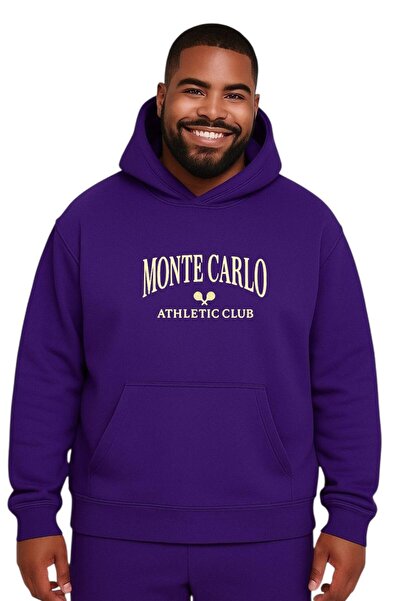 E-ROMA MONTE CARLO BASKILI BÜYÜK BEDEN UNİSEX SWEATSHIRT