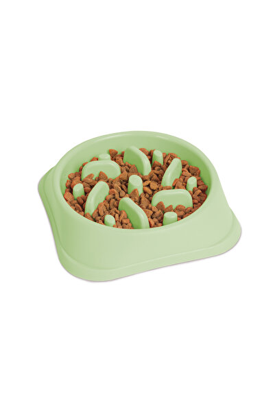 CED AUTO TRADE Slow feeding bowl, puppies and cats - 20 x 20 x 4.5 cm - green