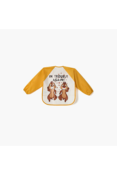 Disney Chip and Dale Print Bib with Long Sleeves and Tie-Ups