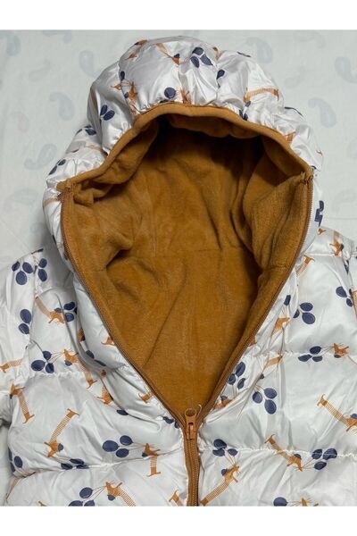 ZERA KIDS New Season Balloon Patterned Hooded Fleece Inside Baby-Child Coat