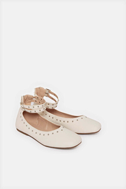REDTAG Senior Girls Cream Stud Ballerina