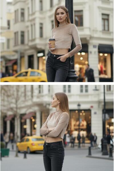 Cockatoo Women's New Season Turtleneck Velvet Crop Top