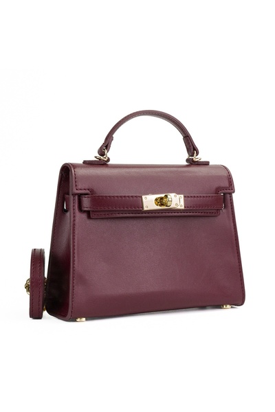 Posete Fagaras Thea Slim Leather Purse - Bordeaux, 1 Compartment, 1 Pocket, A...