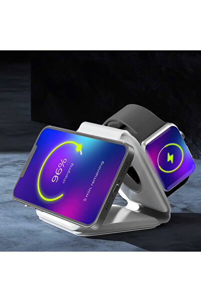 CED AUTO TRADE Wireless charging station - 3 in 1 - white