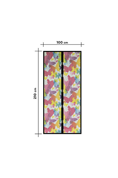 CED AUTO TRADE Anti-mosquito curtain for doors with magnetic closure - 100 x 210 cm "Colorful butterflies"