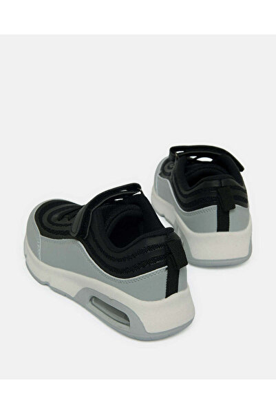REDTAG Boys Black And Grey Color Block Trainer