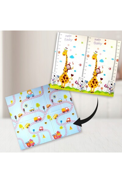 SOLTOY Extra Thick Thermal Play Mat 1.5 cm thick 200 x 180 cm, "Giraffe and Traffic SOLTOY®