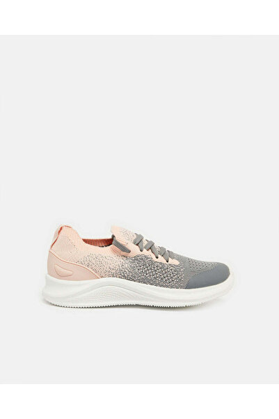 REDTAG Senior Girls Grey And Pink Textured Trainer