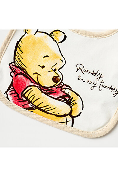 Disney Winnie The Pooh Print Bib with Snap Button Closure