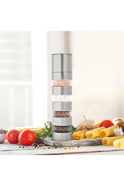 CED AUTO TRADE Μύλος μπαχαρικών 4 σε 1 - ανοξείδωτο ατσάλι - 5 x 21 cm - BEWELLO