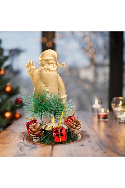 Alista Home Decor de Advent - cu suport de lumanare - cupru, Mos Craciun - 8 x 13 cm