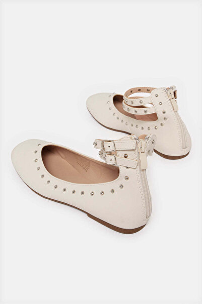 REDTAG Senior Girls Cream Stud Ballerina