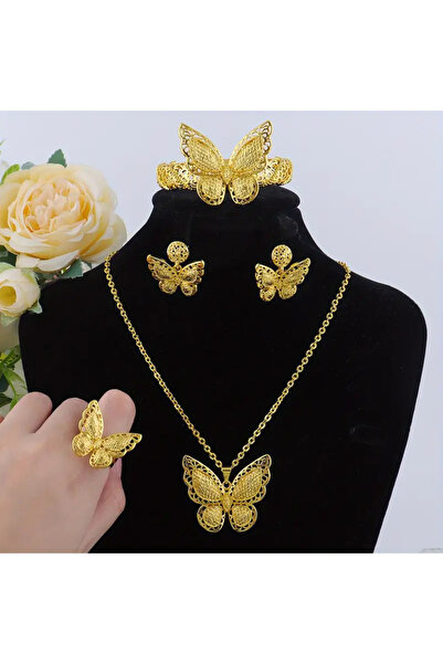 byozanyılmaz ALTIN KAPLAMA KELEBEK TASARIM KOMPLE SET
