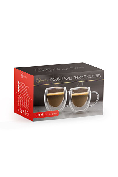 CED AUTO TRADE Transparent glass cup - 80 ml, 2 pcs. / pack