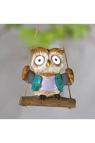 Alista Home Decor solar suspendat - bufnita - 2 LED albe - 10 x 6 x 28 cm