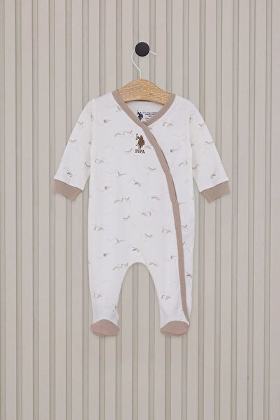 BUDİ HOME U.S Polo Baby Jumpsuit Usb2019 Cream